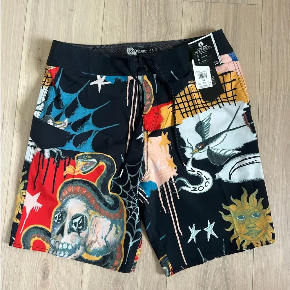 Volcom Men's Featured Artist Seth Conboy Mod Board Shorts NWT Size 33